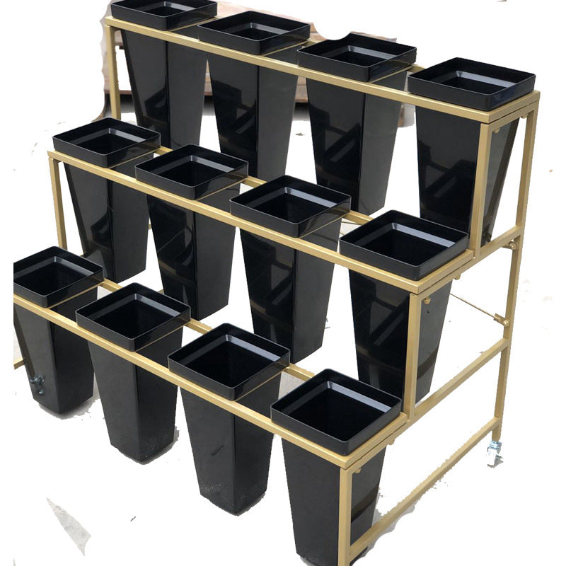 3-Layer Stepped Plastic Square Bucket Florist Shelves EGDS16