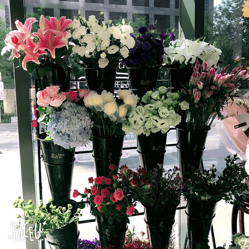 3-Layer Stepped round Bucket Florist Shelves EGDS27