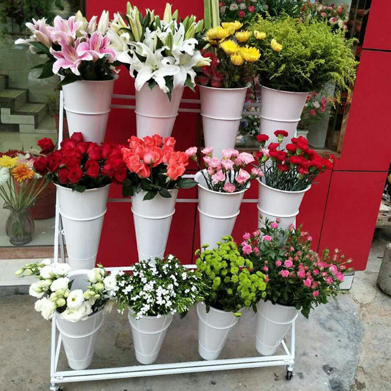 3-Layer Stepped round Bucket Florist Shelves EGDS27