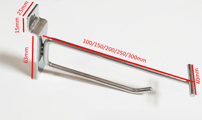 EGSWXX01 single wire hook for slatwall with price holder