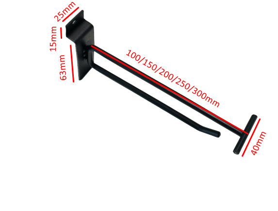 EGSWXX03 single wire hook for slatwall with price holder
