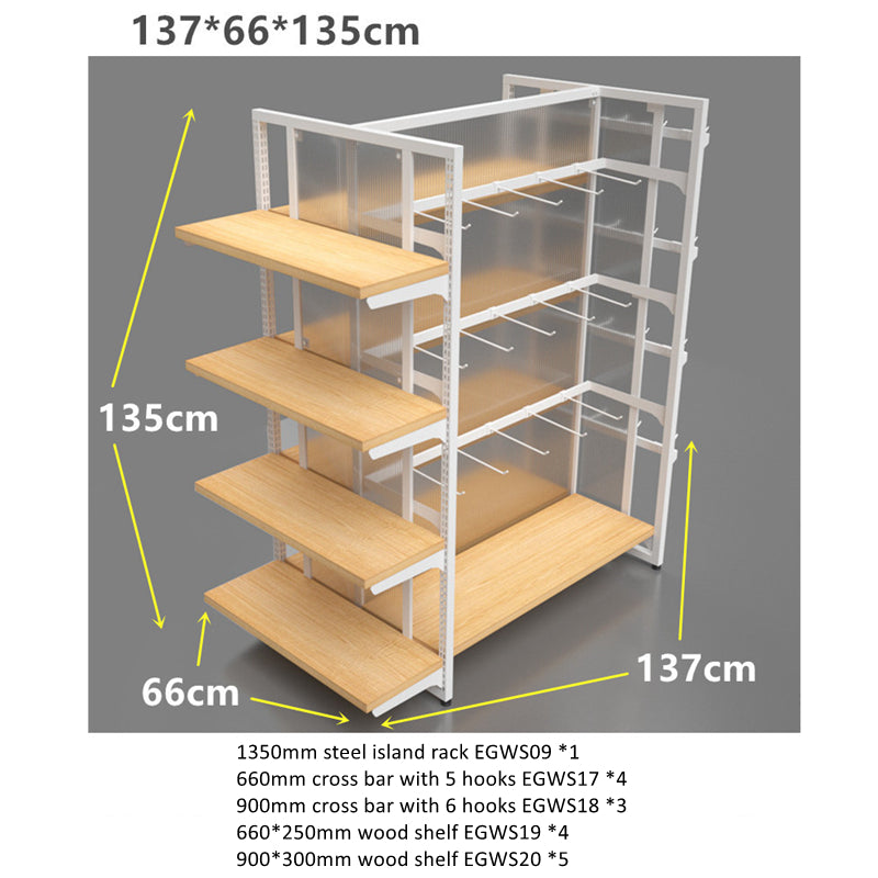 1350mm wood and steel island rack EGWS11
