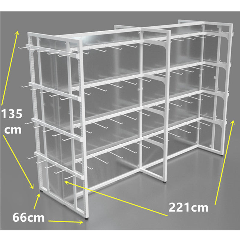 1350mm steel island rack with hooks EGWS14