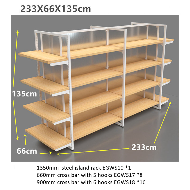 1350mm wood and steel island rack EGWS16
