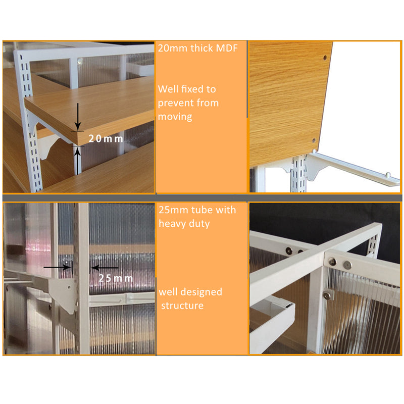 1500mm wood and steel island rack EGWS07